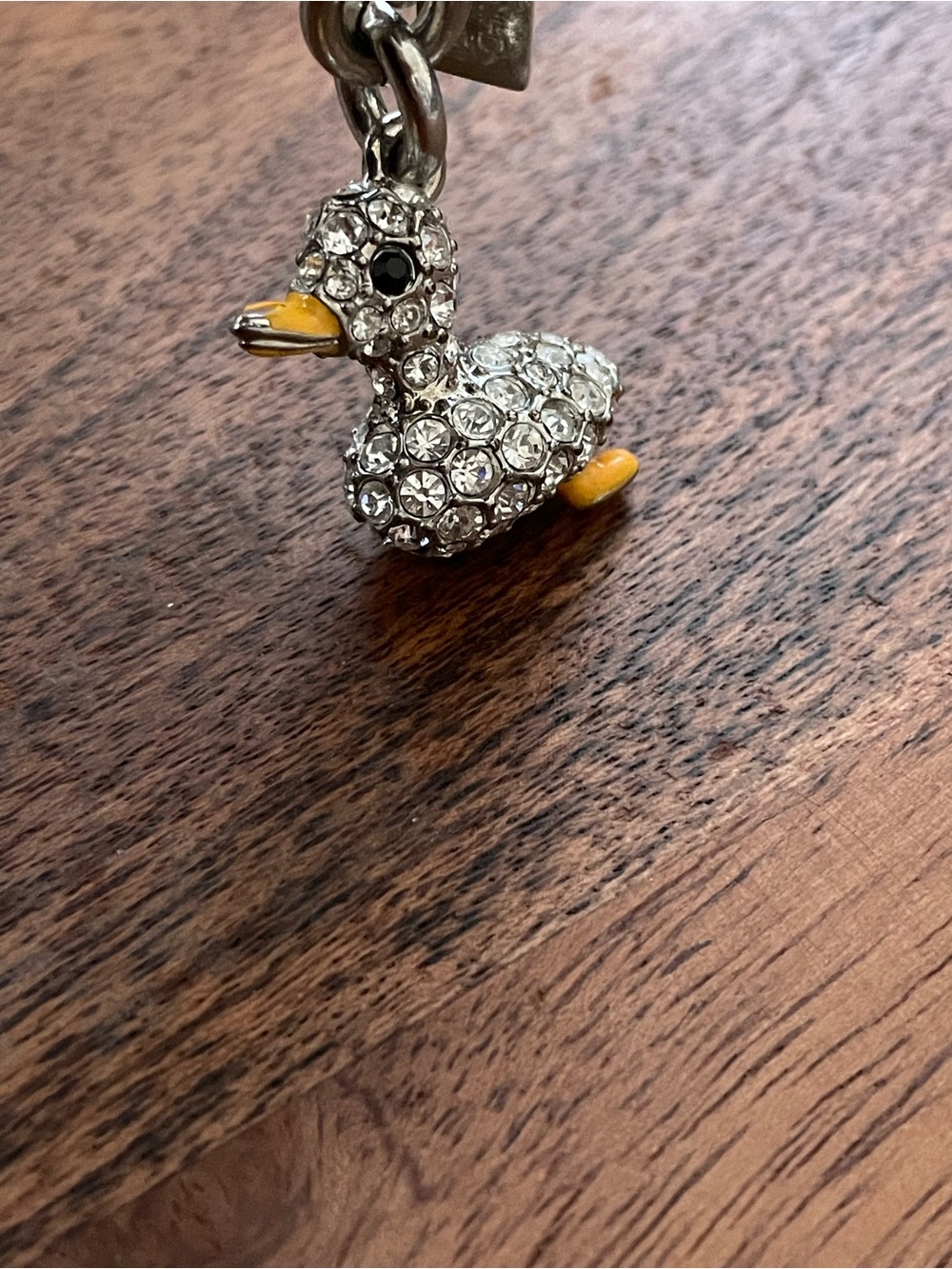 COACH Swarovski Crystal Embossed Tiny Duck Bag Charm - Picture 8 of 9